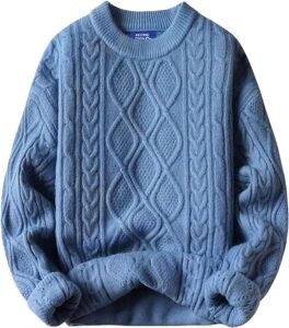 Oversized Sweater Vintage Cable Knit Long Custom Sweater