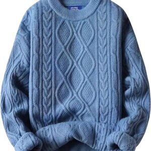 Oversized Sweater Vintage Cable Knit Long Custom Sweater
