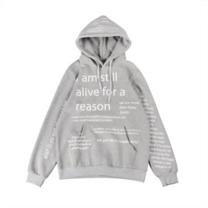 Hoodies Factory Hot sale Grey all over lettering Custom hoodie