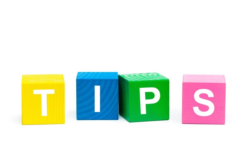 Tips Concept with wooden block